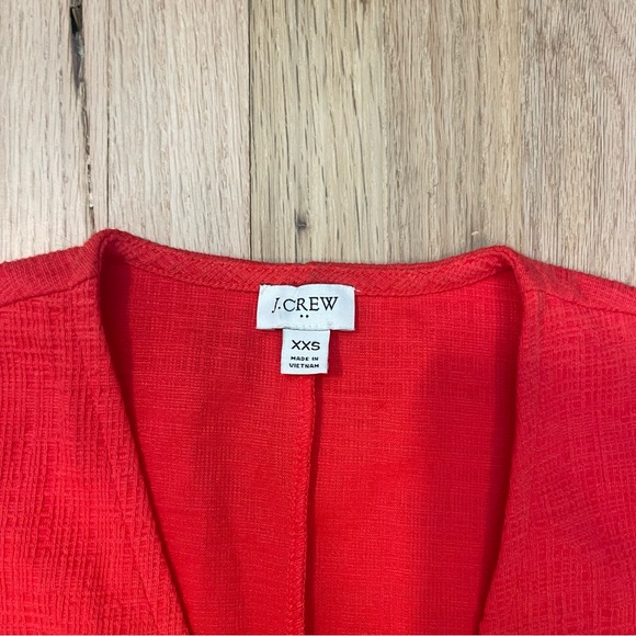 J.Crew Red Knit Wrap Dress XXS Textured Short Sleeve Cotton Blend - Picture 4 of 7